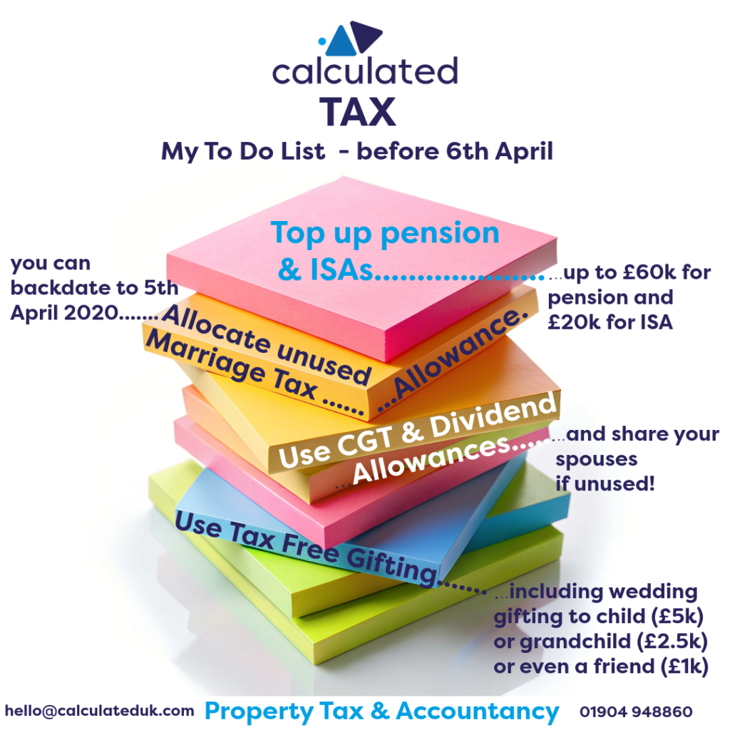 March 2025 Newsletter 1 Tax To Do before 6 April 1
